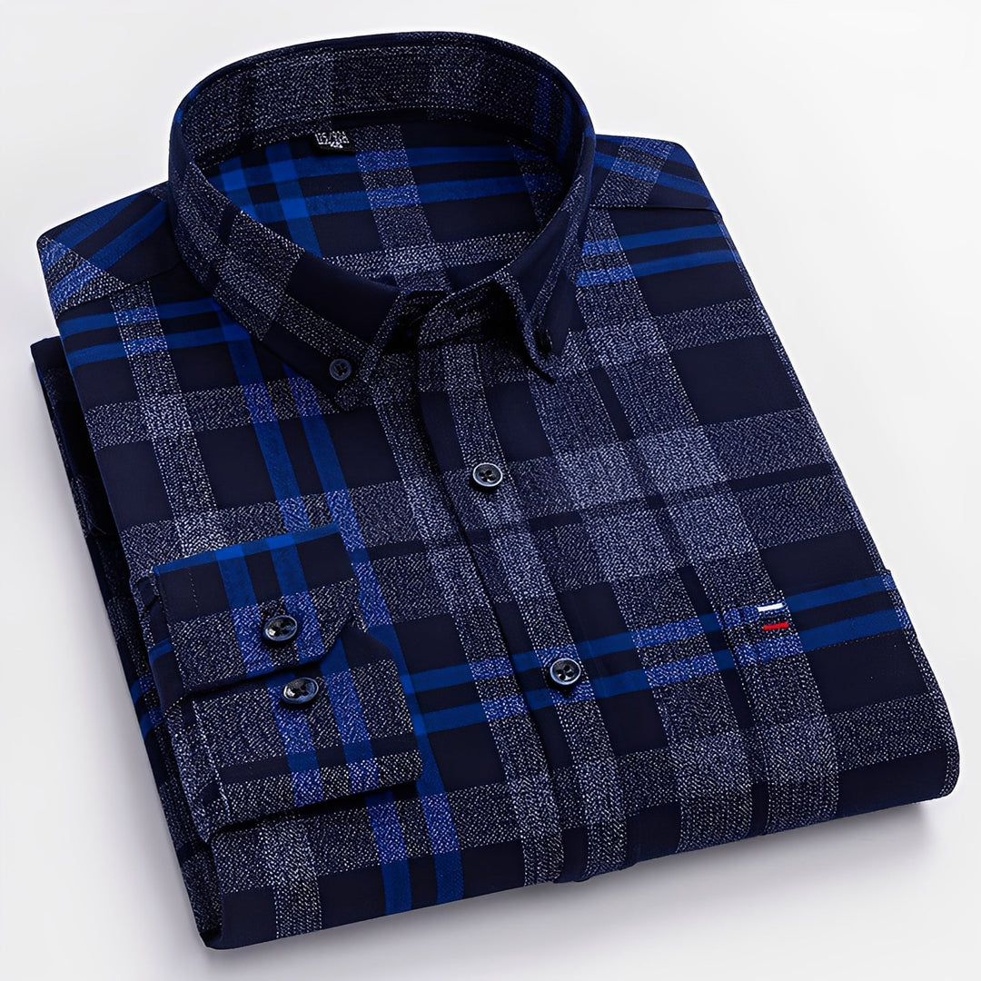 Nikolas - Camicia casual a quadri in cotone per uomo