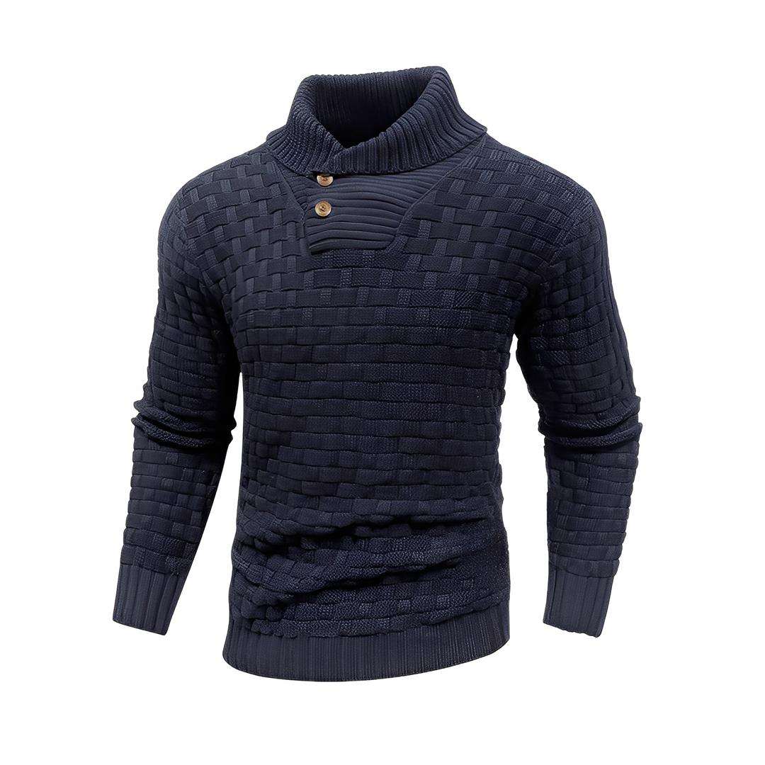 Branson - Maglione casual a maglia con collo alto per uomo