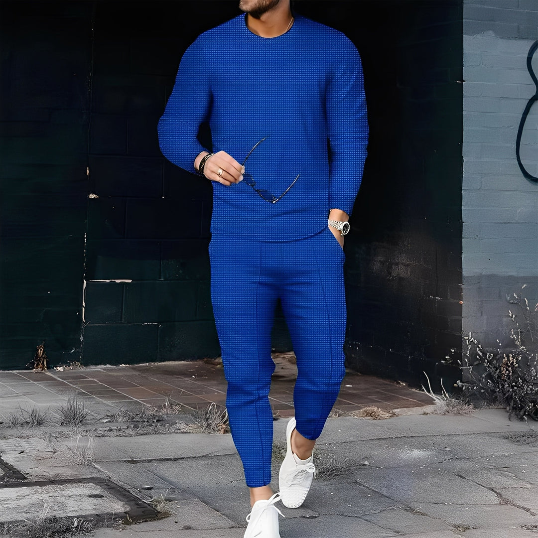 Dillan - Set Slim-Fit Casual per Uomo in Tessuto a Nido d'Ape