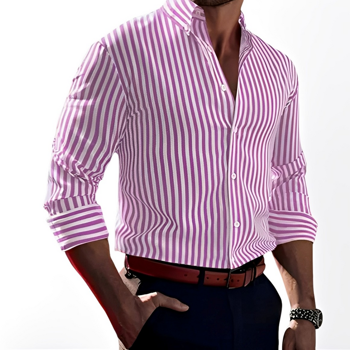 Brycen - Camicia a righe a maniche lunghe elegante per uomo