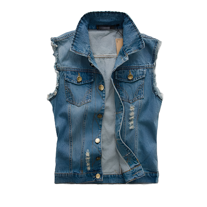 Morley - Gilet jeans retrò con tasche per uomini