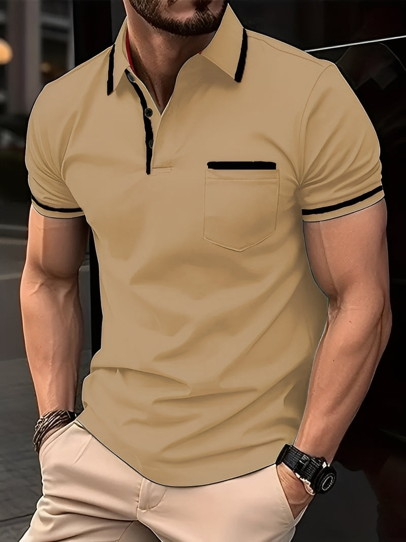 Garrick - Polo casual con tasca per uomini