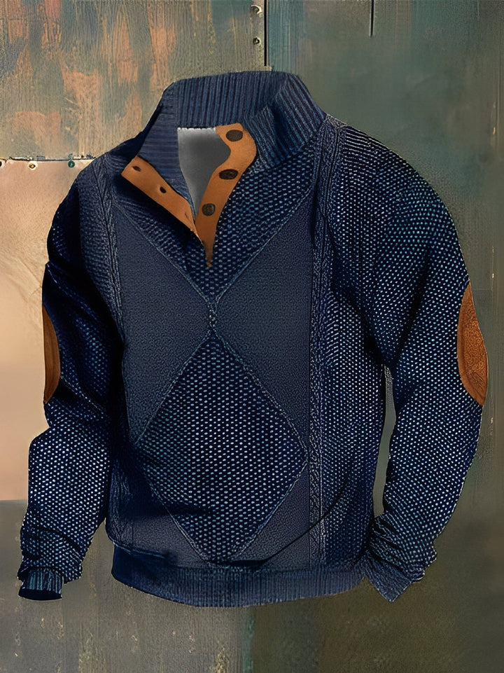 Hugh - Maglione retro a collo alto in cashmere per uomo
