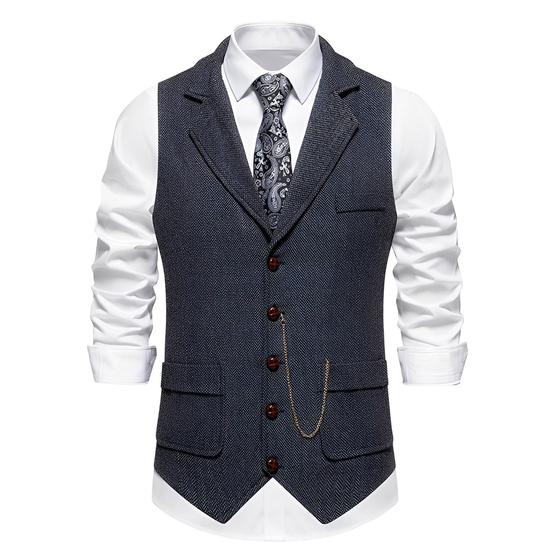 Luther - Classica giacca con motivo a spina di pesce per uomini