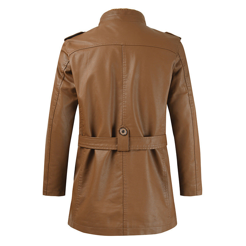 Garry - Lungo Cappotto in Pelle Scamosciata per Uomini