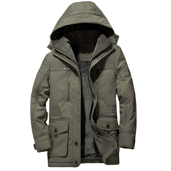 Tyrone - Calda, spessa giacca con cappuccio per uomo