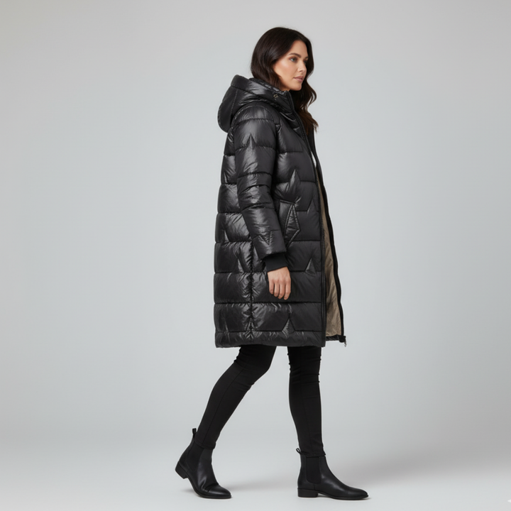 Serena | Piumino lungo con cappuccio