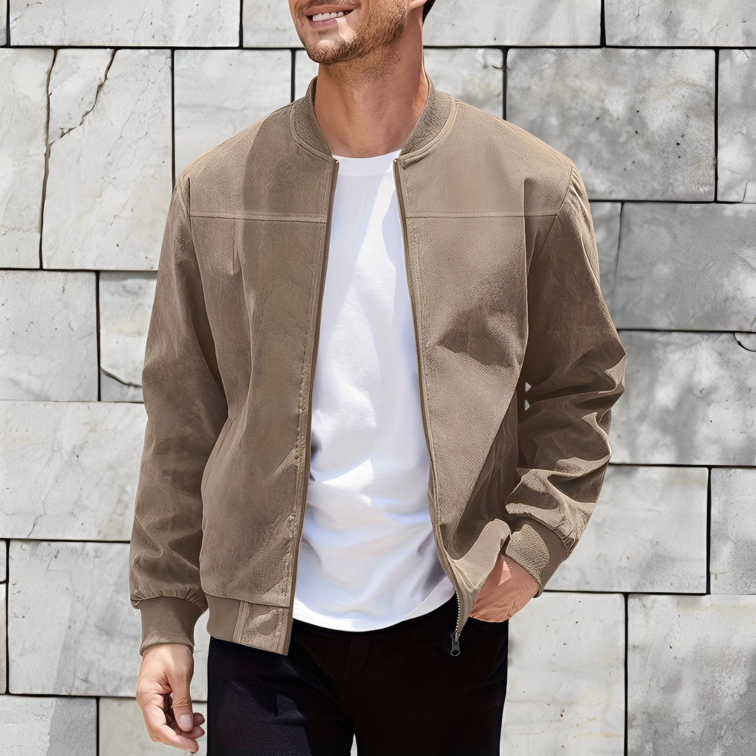 Easton - Classica, elegante giacca in pelle scamosciata per uomini