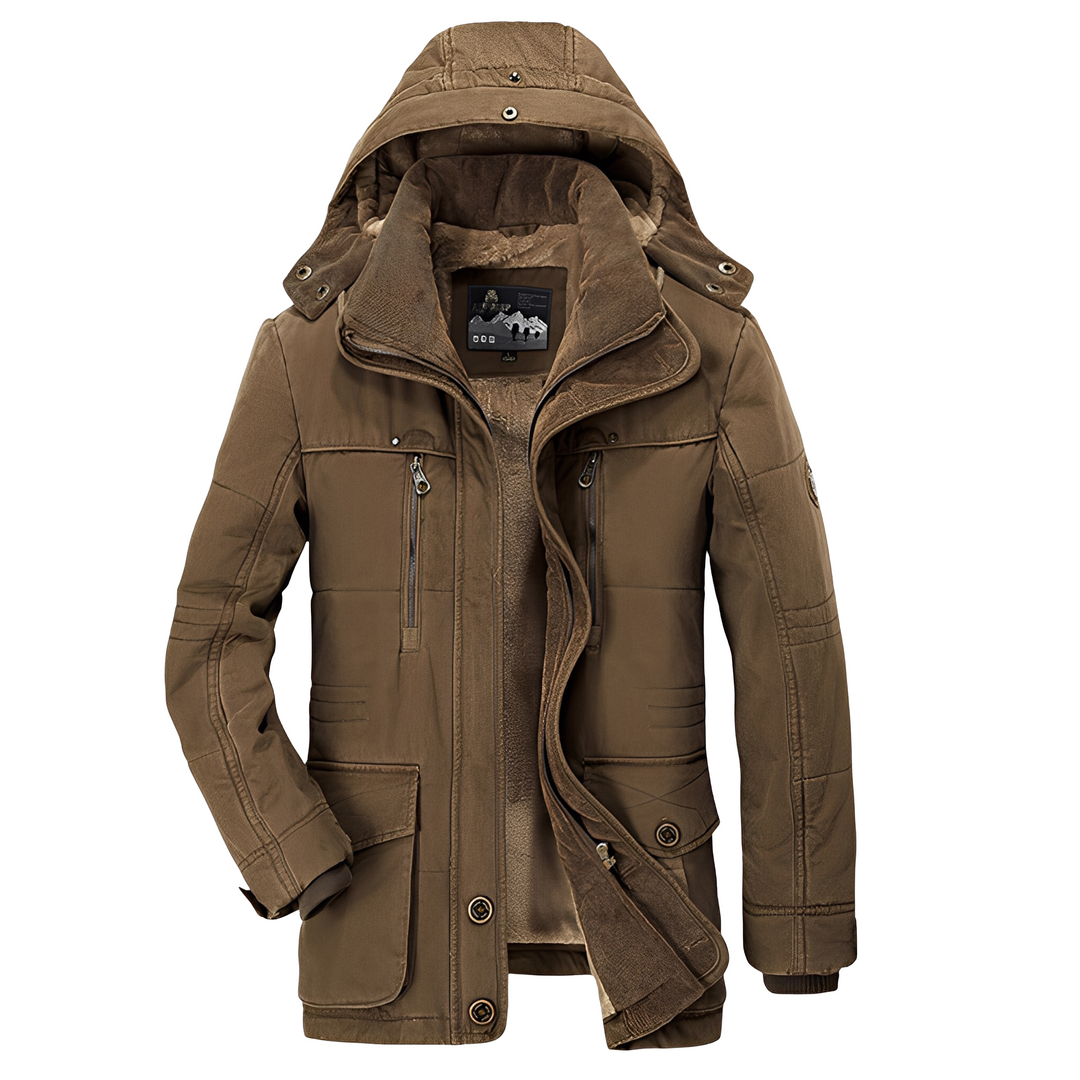 Tyrone - Calda, spessa giacca con cappuccio per uomo