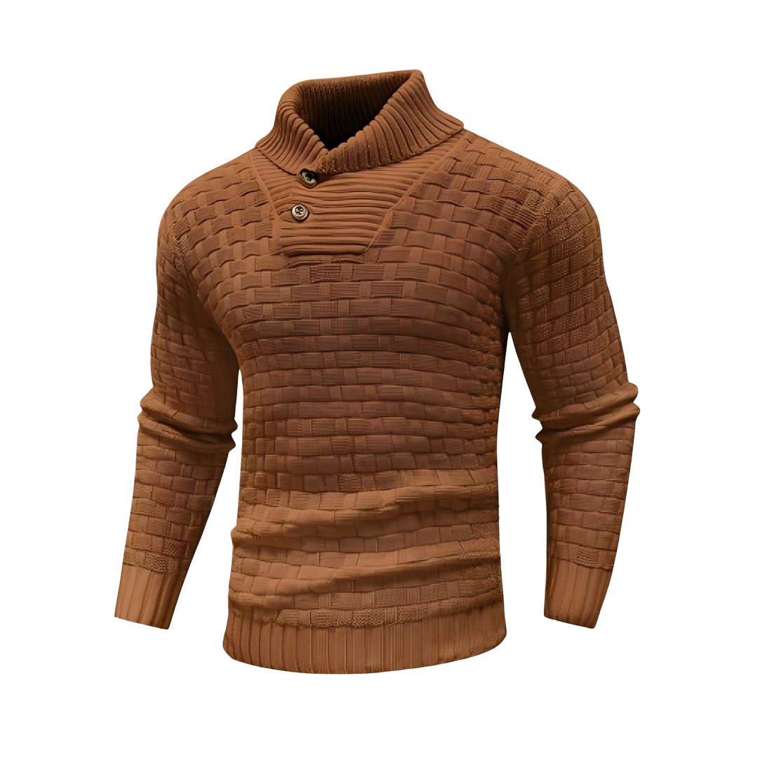 Branson - Maglione casual a maglia con collo alto per uomo