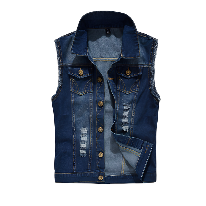 Morley - Gilet jeans retrò con tasche per uomini