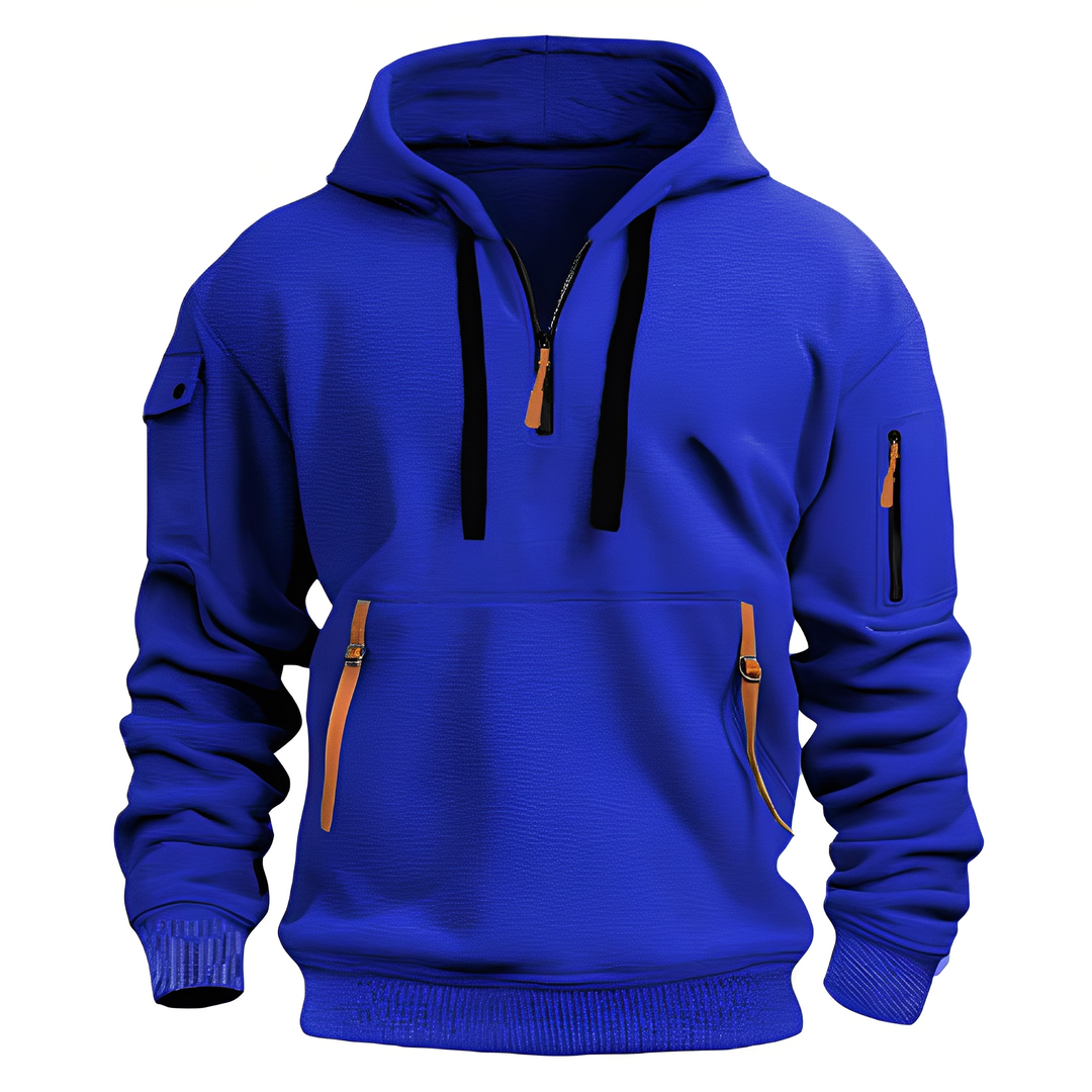 Cornell - Casuale, comodo hoodie con zip per uomo