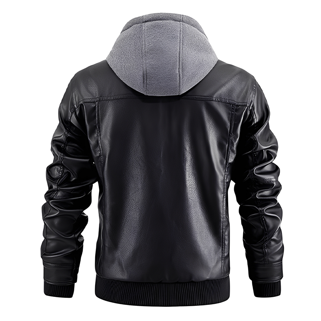 Everard - Giacca moto classica con cappuccio per uomo