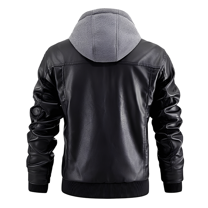 Everard - Giacca moto classica con cappuccio per uomo