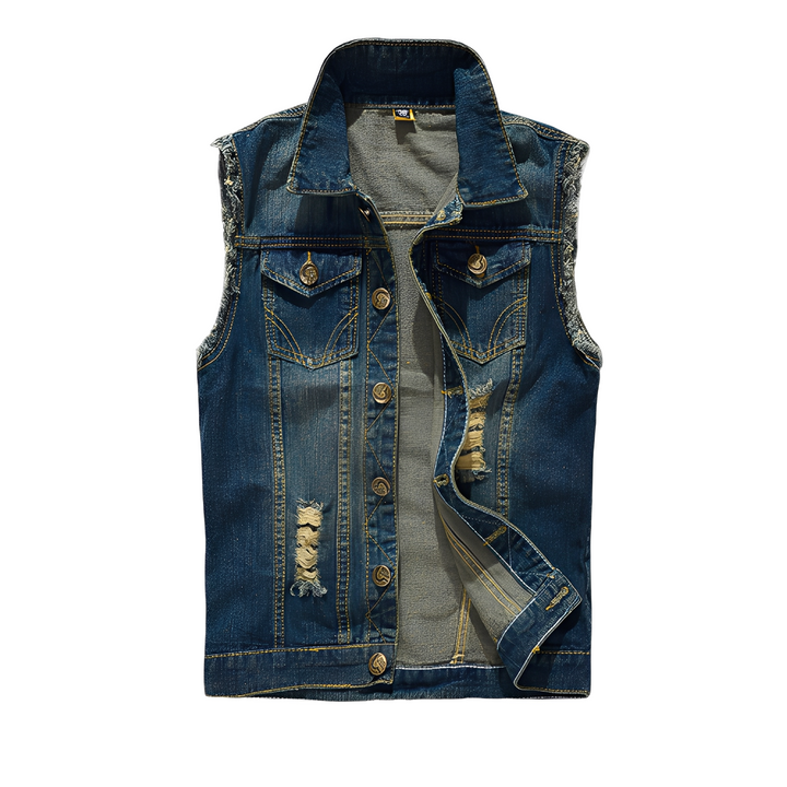 Morley - Gilet jeans retrò con tasche per uomini
