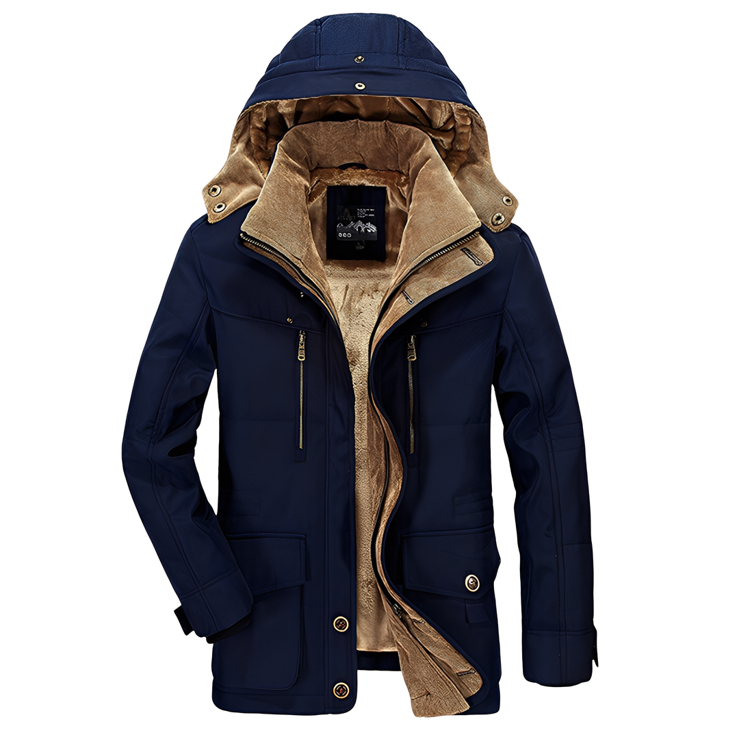 Tyrone - Calda, spessa giacca con cappuccio per uomo