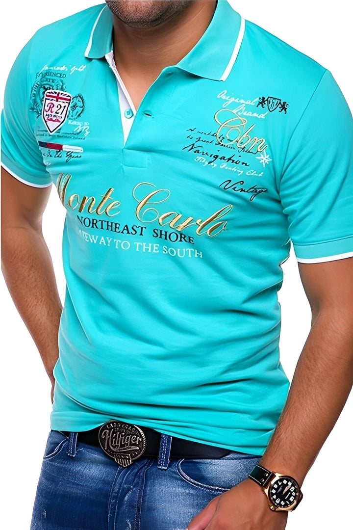 Brent - Polo casual con stampa per uomini