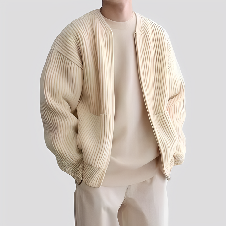 Willy - Cardigan a maglia larga con zip per uomo