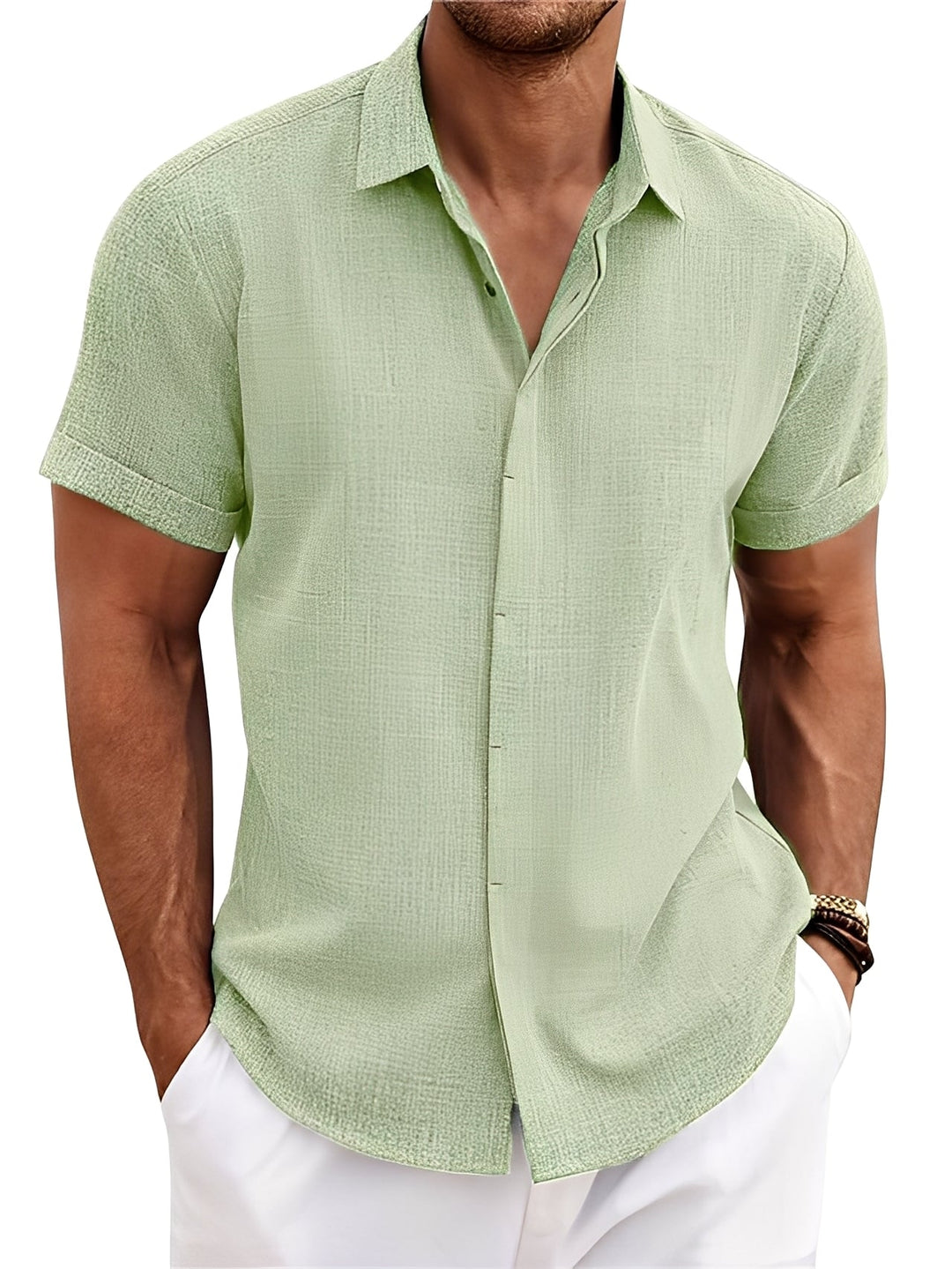 Caelum - Semplice, casual camicia a maniche corte per uomo