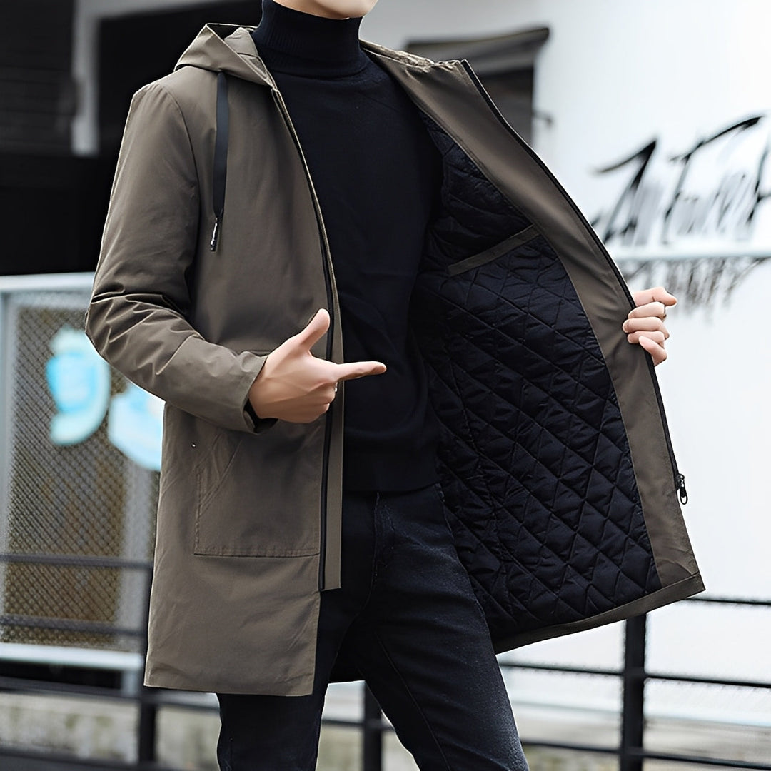 Lucas - Giacca casual, spessa, impermeabile con cappuccio per uomini