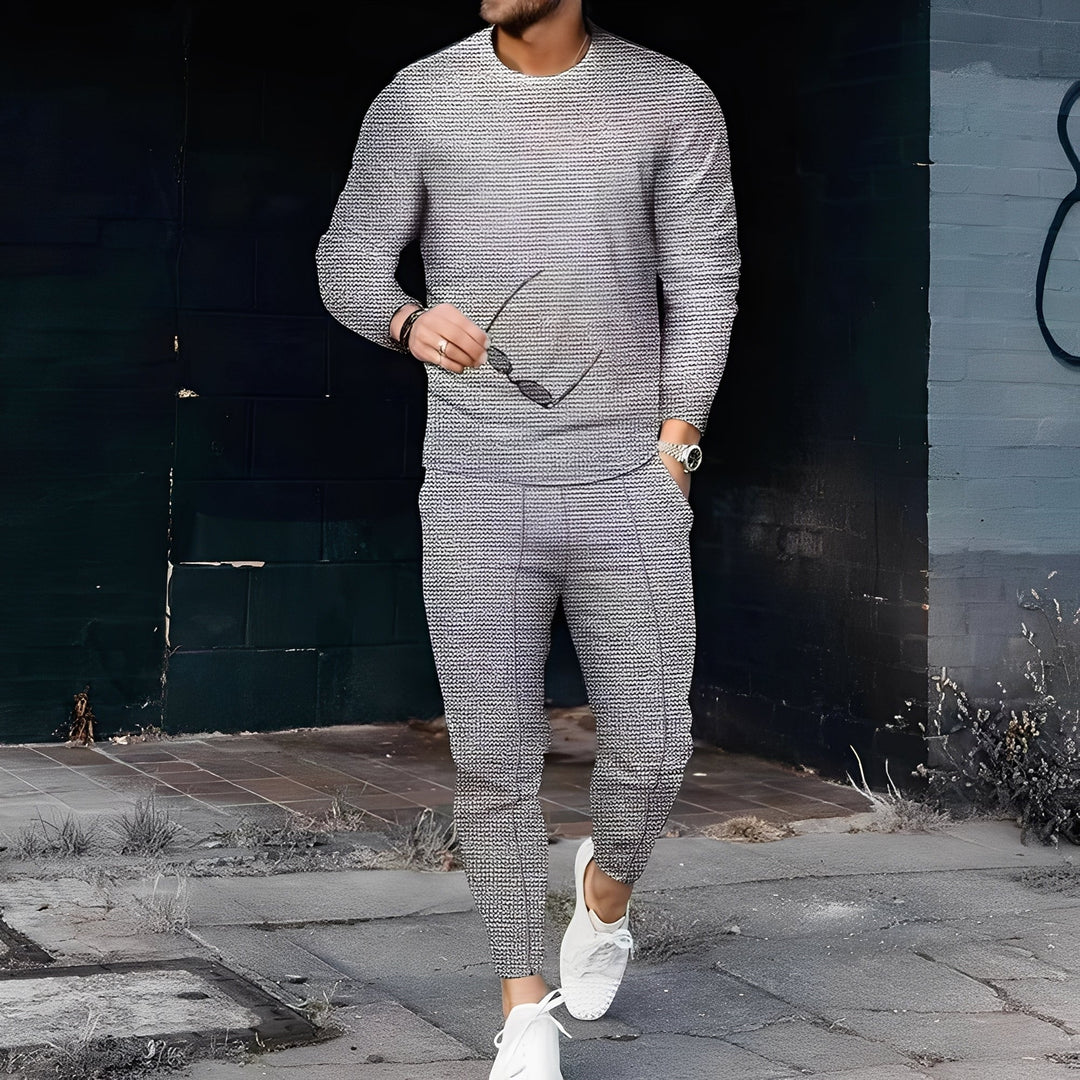 Dillan - Set Slim-Fit Casual per Uomo in Tessuto a Nido d'Ape