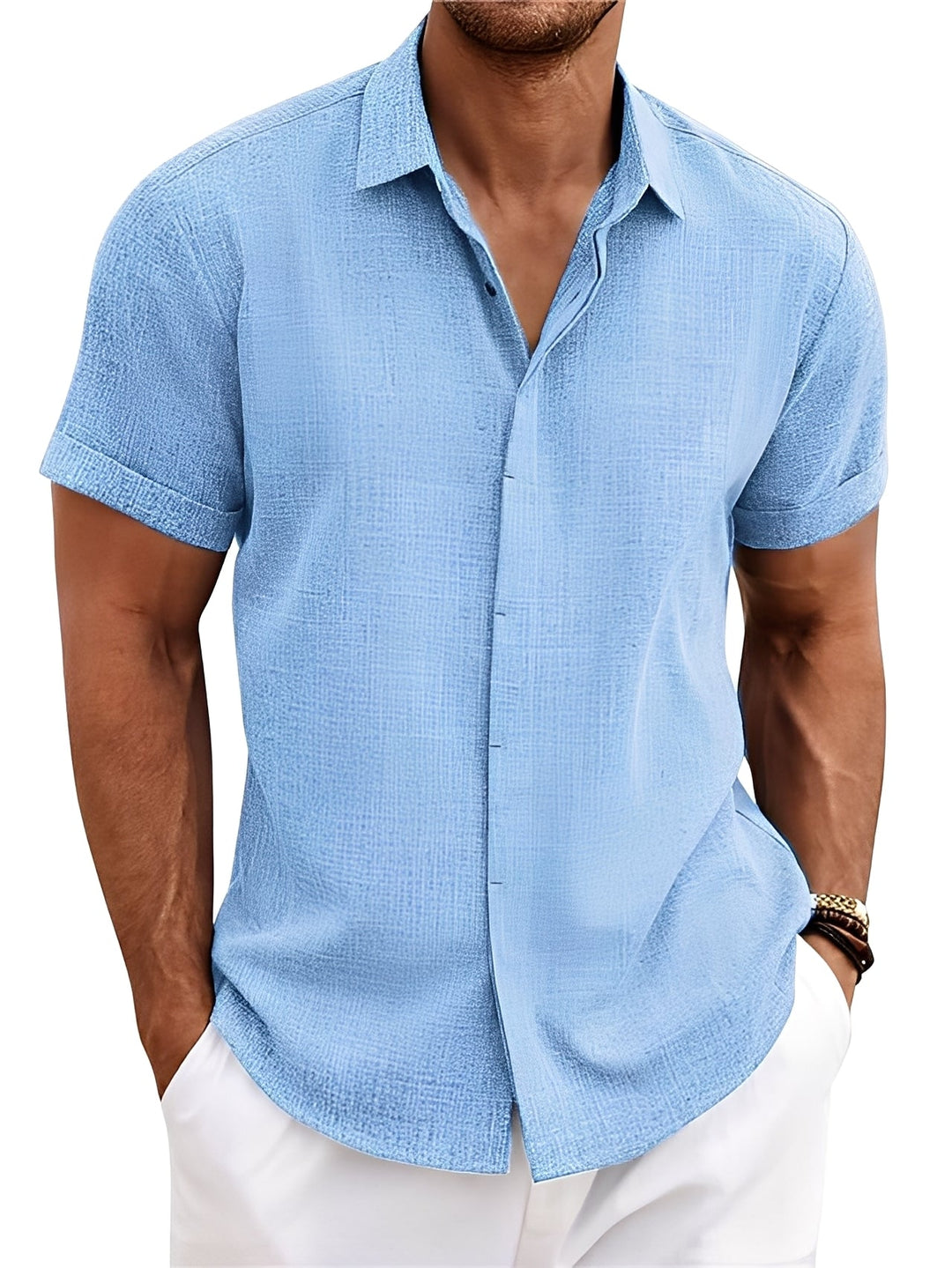 Caelum - Semplice, casual camicia a maniche corte per uomo