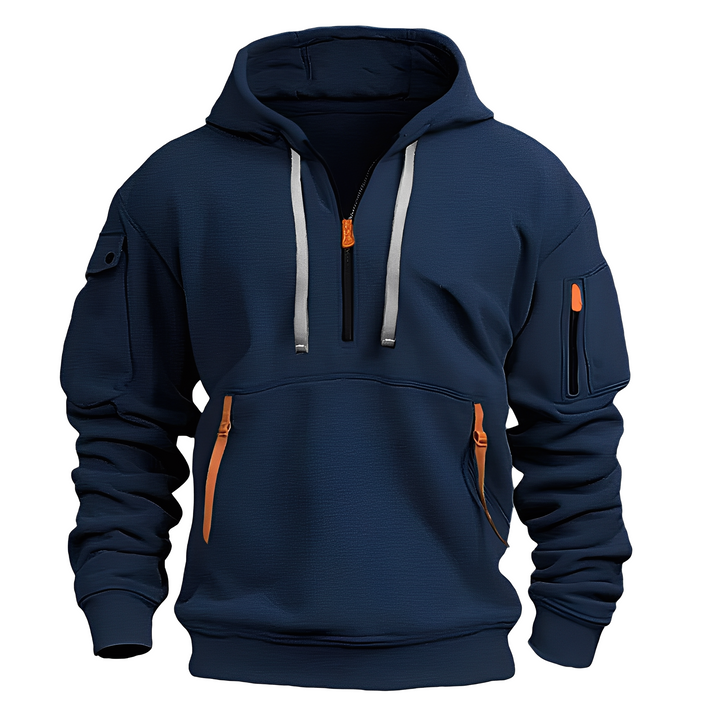 Cornell - Casuale, comodo hoodie con zip per uomo