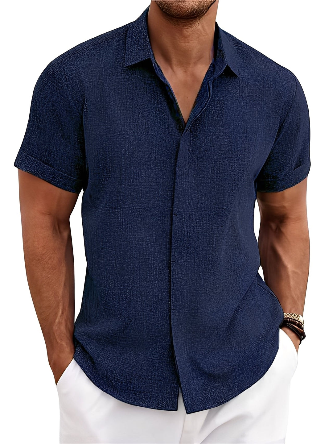 Caelum - Semplice, casual camicia a maniche corte per uomo