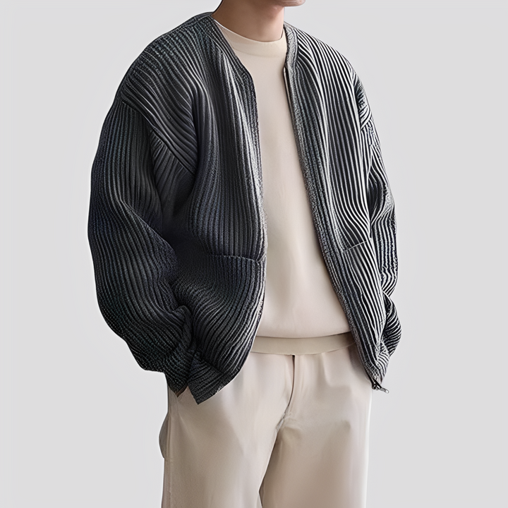 Willy - Cardigan a maglia larga con zip per uomo