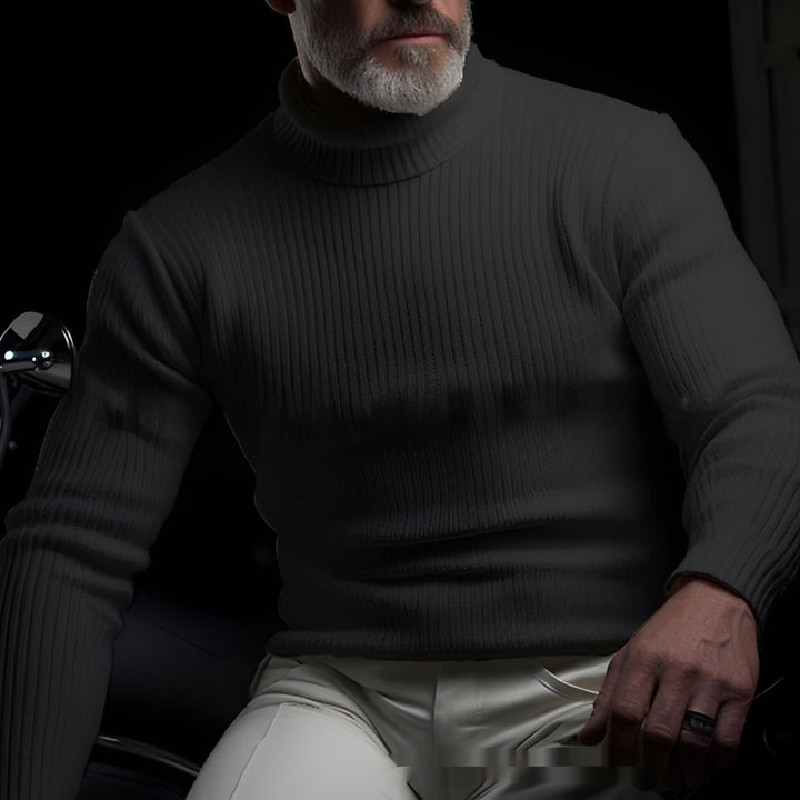 Randolf - Elegante, semplice maglione a collo alto per uomo