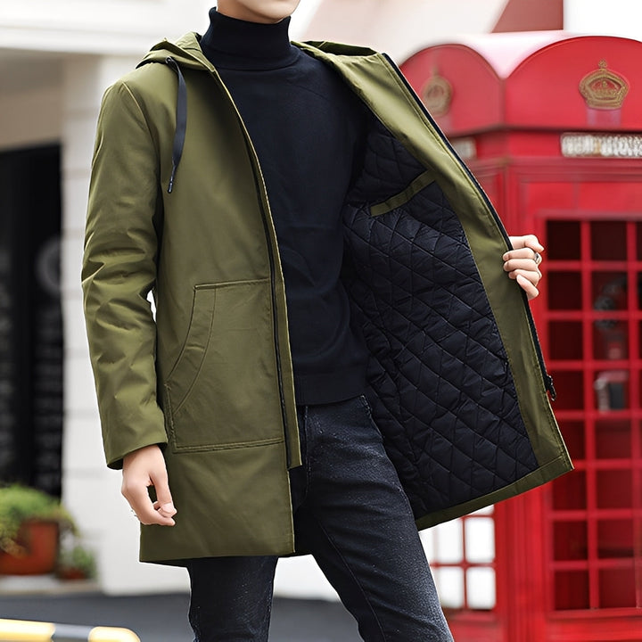 Lucas - Giacca casual, spessa, impermeabile con cappuccio per uomini