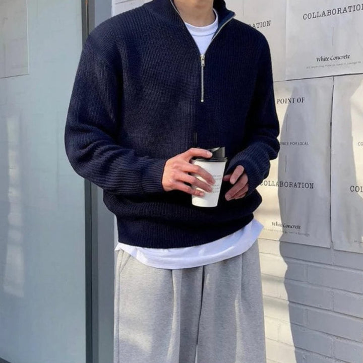 Carlo – Maglione con zip a metà