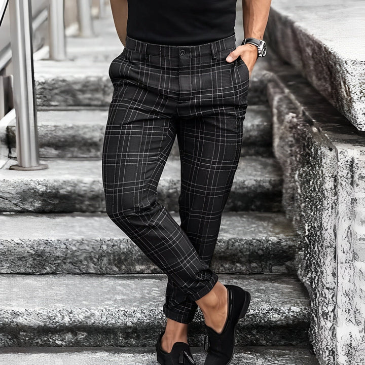 Jefferson - Chinos taglio comodo a quadri per uomo