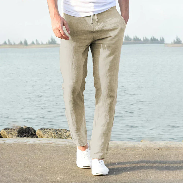 Aurelius - Uomo Leggero Cotone-Lino Pantaloni