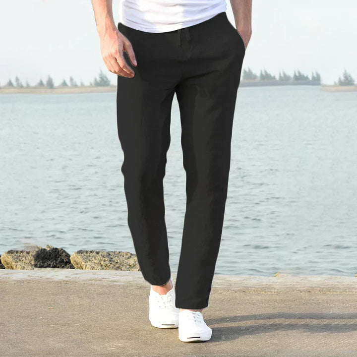 Aurelius - Uomo Leggero Cotone-Lino Pantaloni