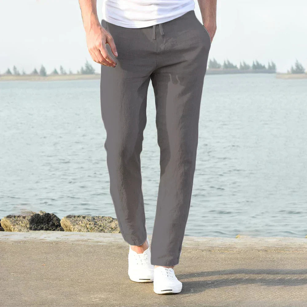 Aurelius - Uomo Leggero Cotone-Lino Pantaloni