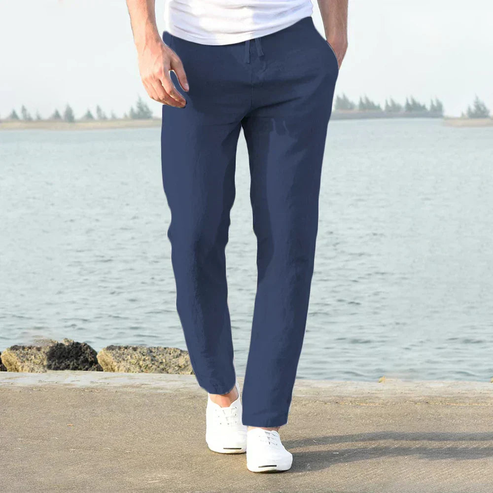 Aurelius - Uomo Leggero Cotone-Lino Pantaloni