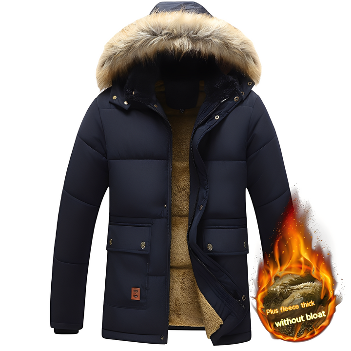 Crispian - Parka caldo con cappuccio rimovibile per uomo