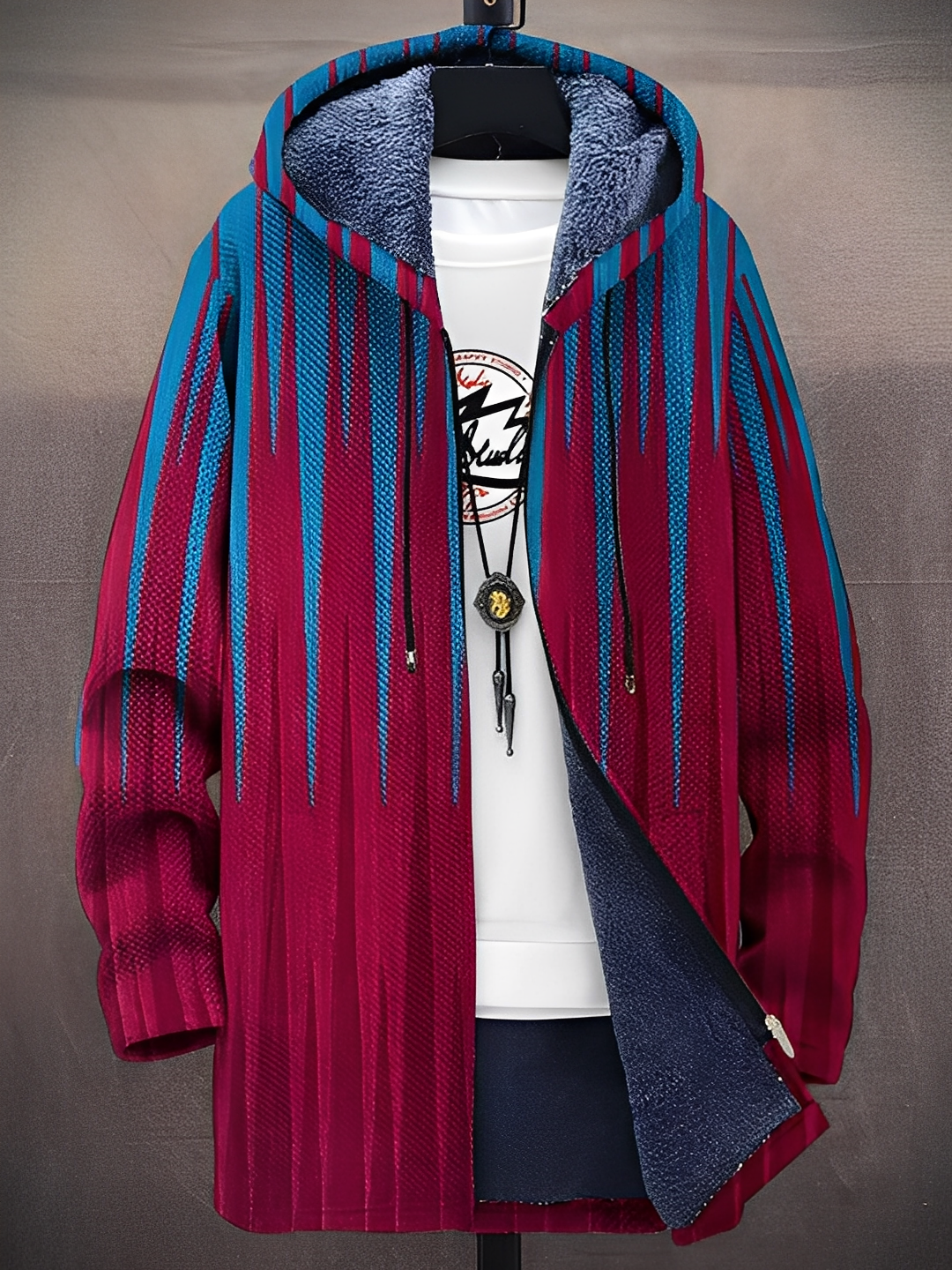 Trenton - Giacca stilosa stampata con cappuccio per uomo