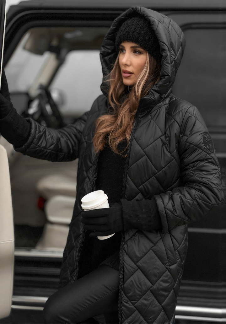 Elena | Giacca a Vento Trapuntata in Piuma con Cappuccio