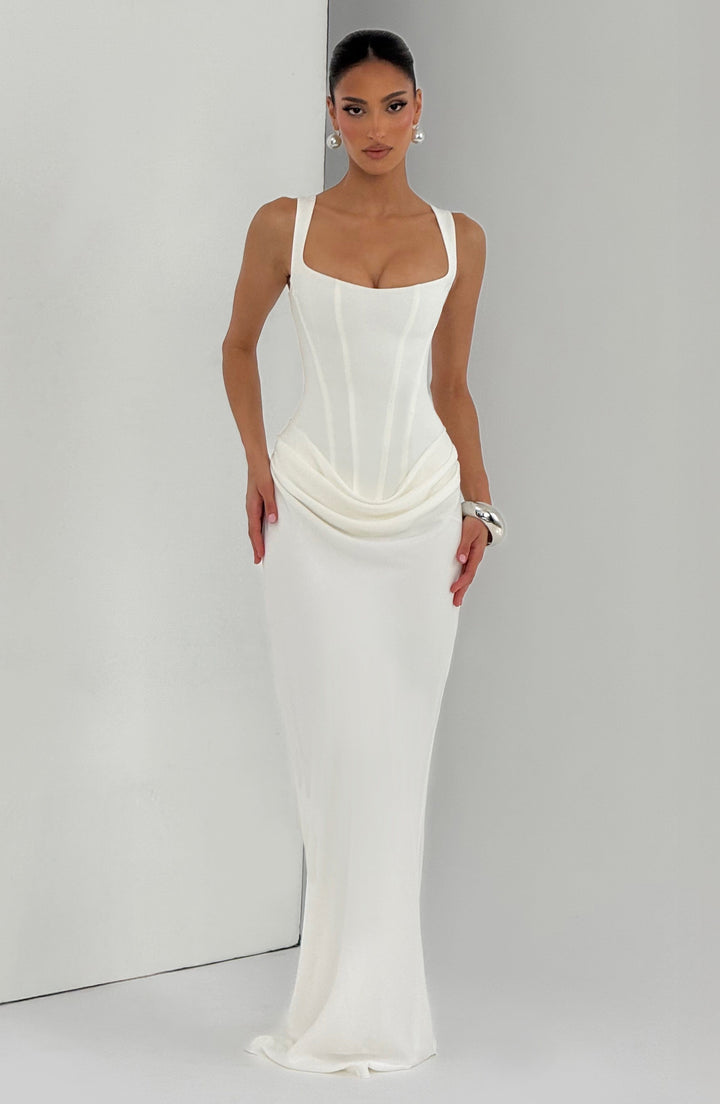 Leonor | Abito maxi con scollo quadrato