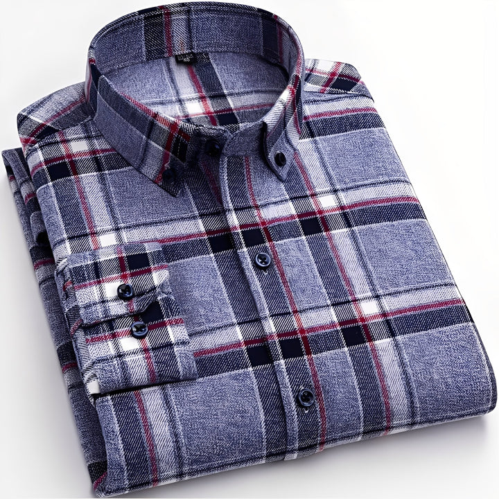 Nikolas - Camicia casual a quadri in cotone per uomo