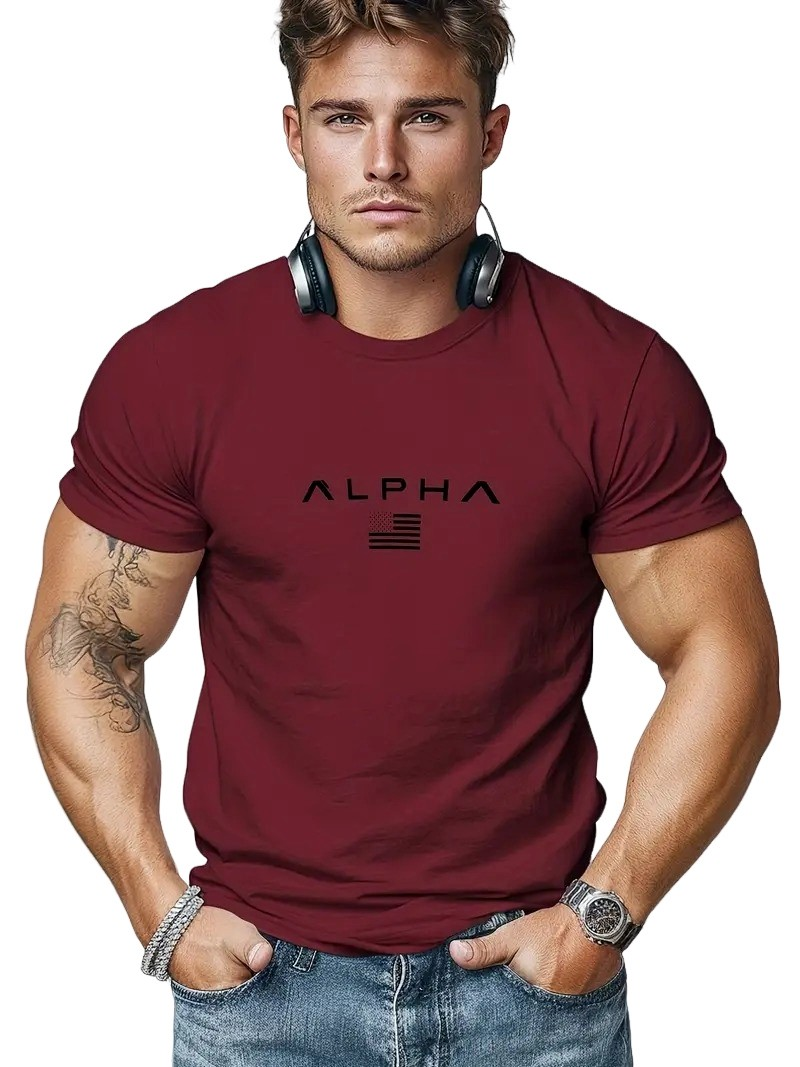 Neal - Maglietta semplice con scollo rotondo per uomo