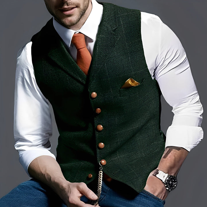 Arnold - Elegante, stretto gilet con motivo a quadri per uomo