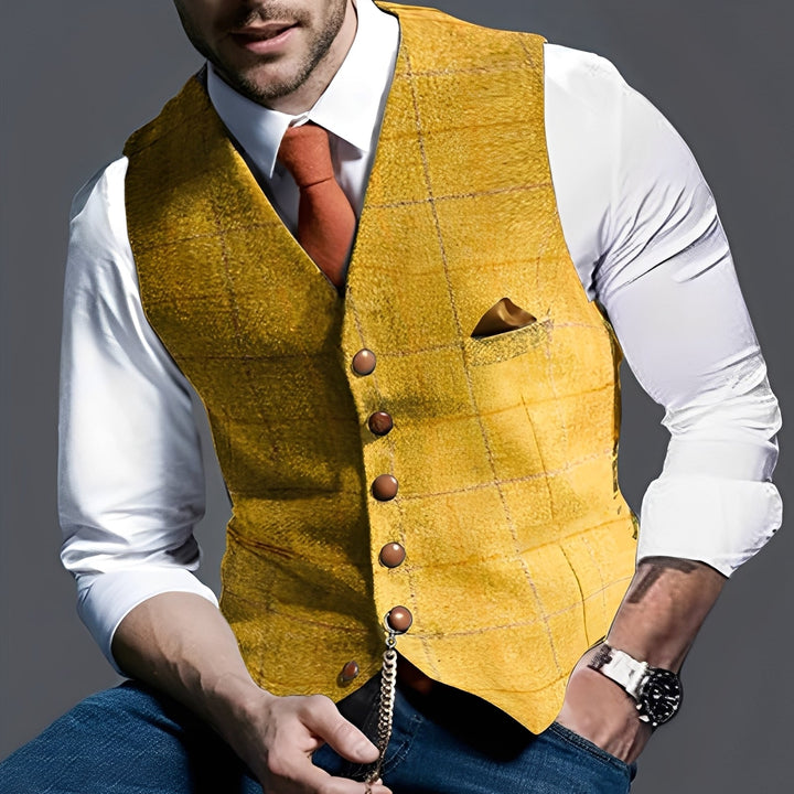 Arnold - Elegante, stretto gilet con motivo a quadri per uomo