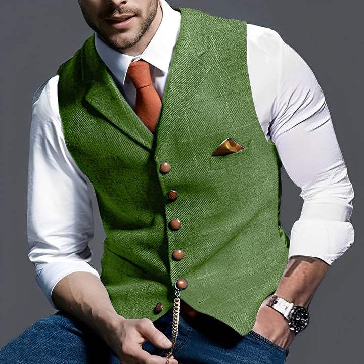 Arnold - Elegante, stretto gilet con motivo a quadri per uomo