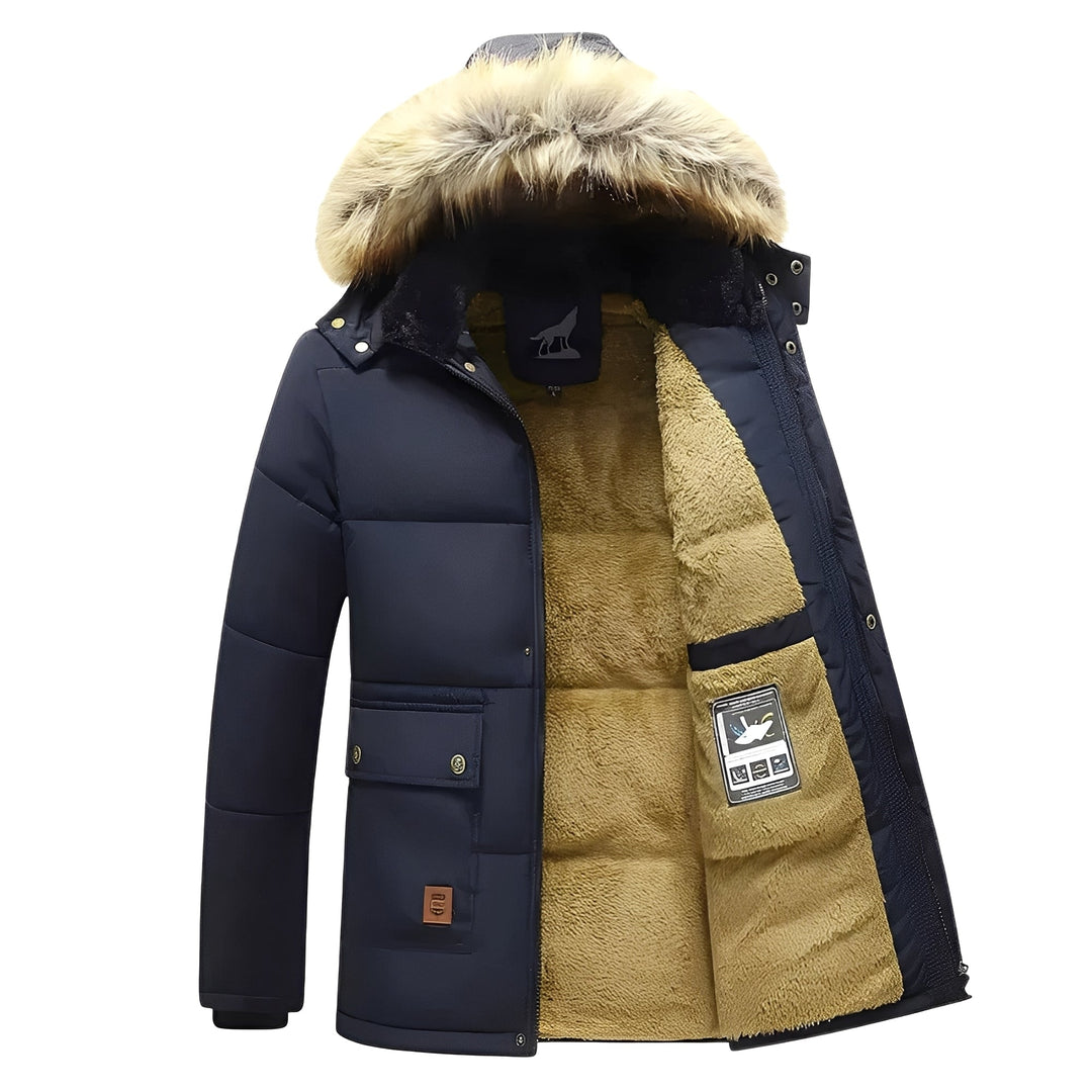 Crispian - Parka caldo con cappuccio rimovibile per uomo