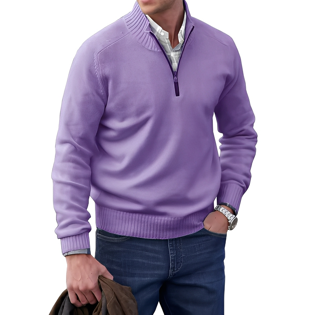Jeremy - Maglione casual in cashmere con zip per uomo