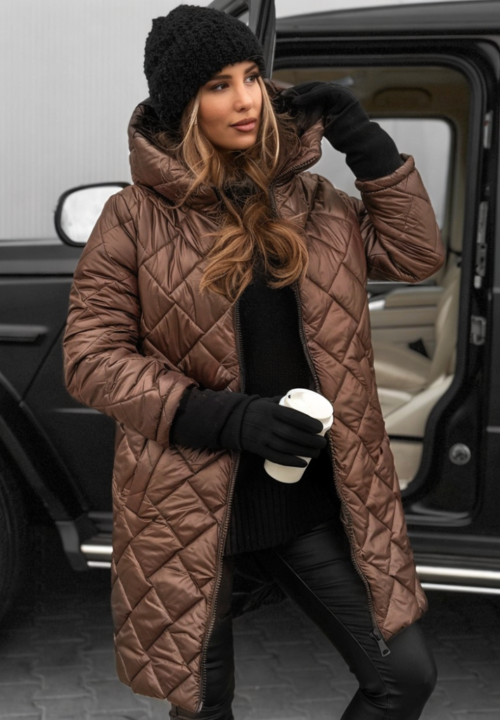 Elena | Giacca a Vento Trapuntata in Piuma con Cappuccio