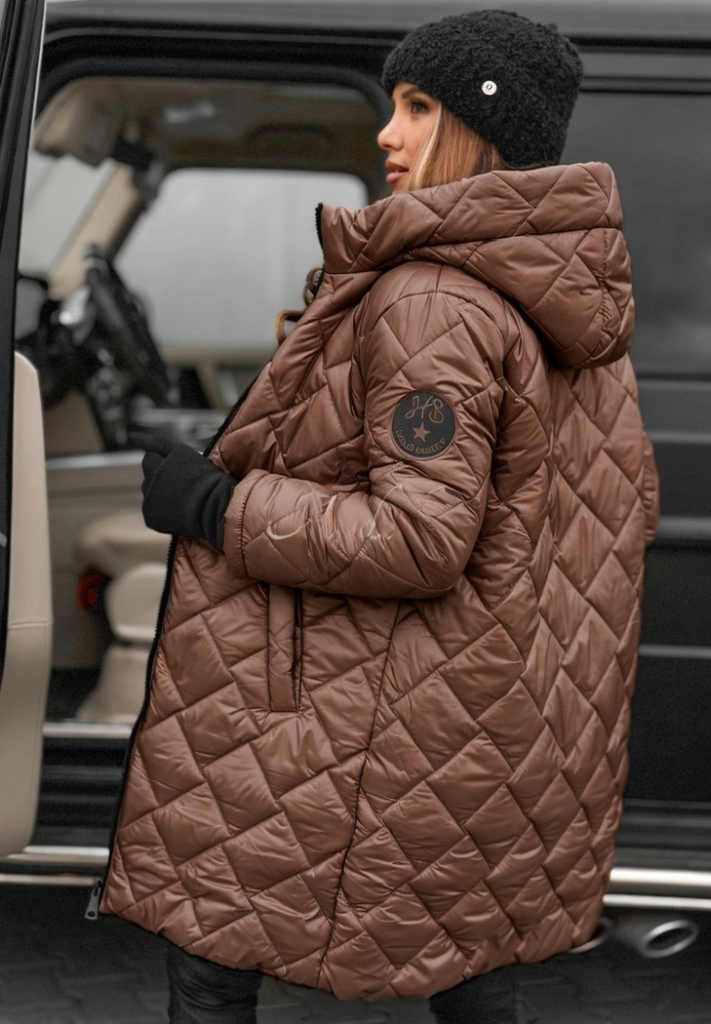 Elena | Giacca a Vento Trapuntata in Piuma con Cappuccio